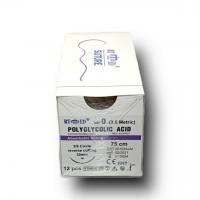 PGA (Polyglycolic) Emilebilir No:0 Keskin Cerrahi İplik Sütur